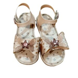 Mini Melissa Girls Mini Mar Star Sandal Size 12 Light Pink Bow Butterfly